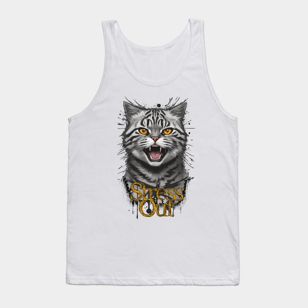 Stress Out Cat Tank Top by PetODesigns